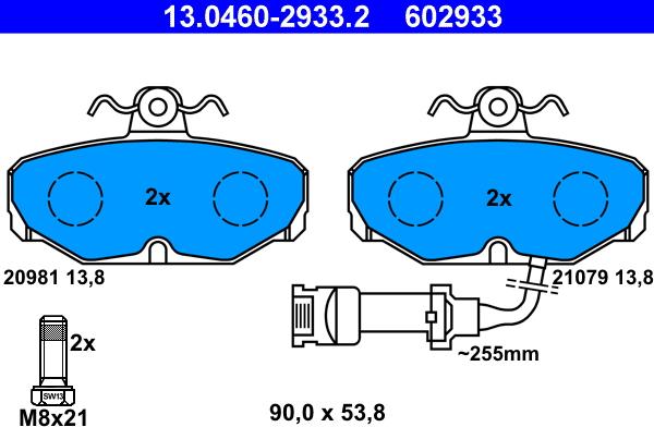 ATE 13.0460-2933.2 - 13.0460-2933.2 571408B !колодки дисковые з.\ Ford Sierra 1.6-2.3D 82-93 86-98 autosila-amz.com