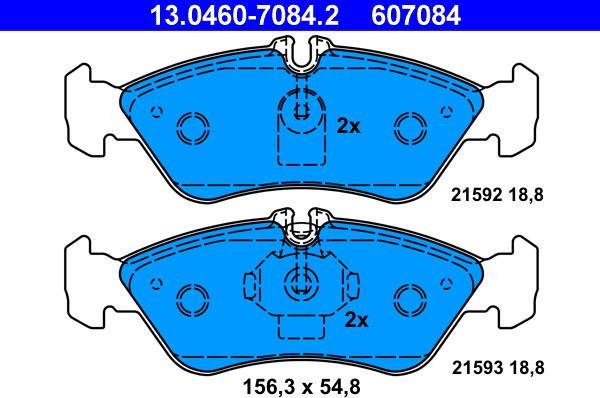 ATE 13.0460-7084.2 - Тормозные колодки, дисковые, комплект autosila-amz.com