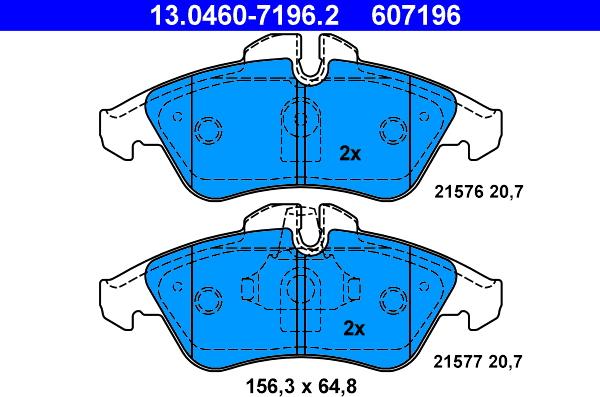 ATE 13.0460-7196.2 - Тормозные колодки, дисковые, комплект autosila-amz.com