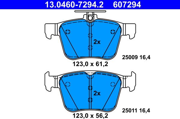 ATE 13.0460-7294.2 - Тормозные колодки, дисковые, комплект autosila-amz.com