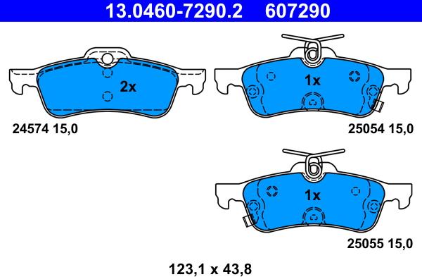 ATE 13.0460-7290.2 - Тормозные колодки, дисковые, комплект autosila-amz.com