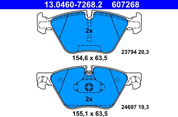 ATE 13.0460-7268.2 - Тормозные колодки, дисковые, комплект autosila-amz.com