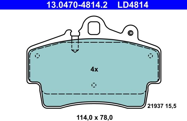 ATE 13.0470-4814.2 - Тормозные колодки, дисковые, комплект autosila-amz.com