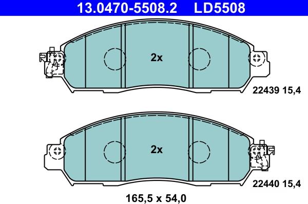 ATE 13.0470-5508.2 - Тормозные колодки, дисковые, комплект autosila-amz.com