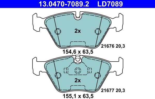 ATE 13.0470-7089.2 - Тормозные колодки, дисковые, комплект autosila-amz.com