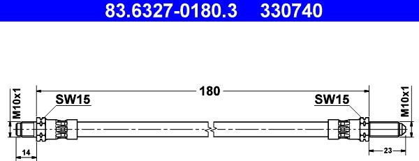 ATE 83.6327-0180.3 - Тормозной шланг autosila-amz.com