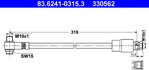 ATE 83.6241-0315.3 - Тормозной шланг autosila-amz.com