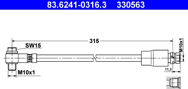 ATE 83.6241-0316.3 - Тормозной шланг autosila-amz.com