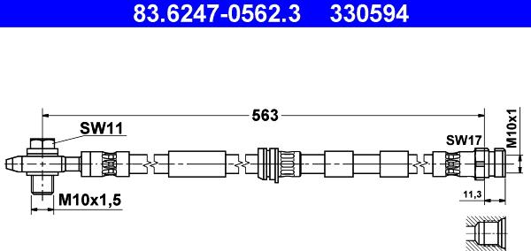 ATE 83.6247-0562.3 - Тормозной шланг autosila-amz.com