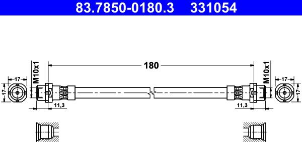 ATE 83.7850-0180.3 - Тормозной шланг autosila-amz.com