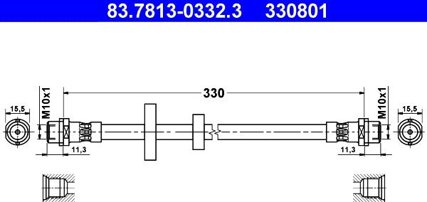 ATE 83.7813-0332.3 - Тормозной шланг autosila-amz.com