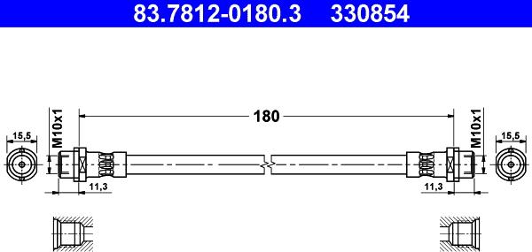 ATE 83.7812-0180.3 - Тормозной шланг autosila-amz.com