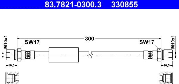 ATE 83.7821-0300.3 - Тормозной шланг autosila-amz.com