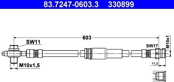 ATE 83.7247-0603.3 - Тормозной шланг autosila-amz.com