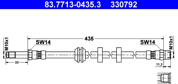 ATE 83.7713-0435.3 - Тормозной шланг autosila-amz.com