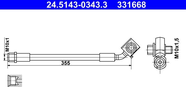 ATE 24.5143-0343.3 - Тормозной шланг autosila-amz.com