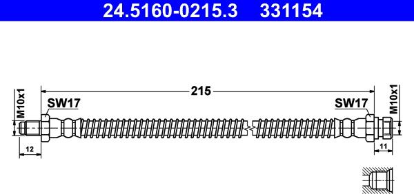 ATE 24.5160-0215.3 - Тормозной шланг autosila-amz.com