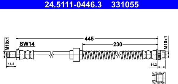 ATE 24.5111-0446.3 - Тормозной шланг autosila-amz.com