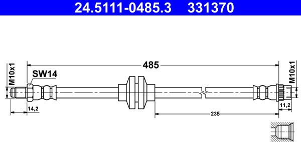 ATE 24.5111-0485.3 - Тормозной шланг autosila-amz.com