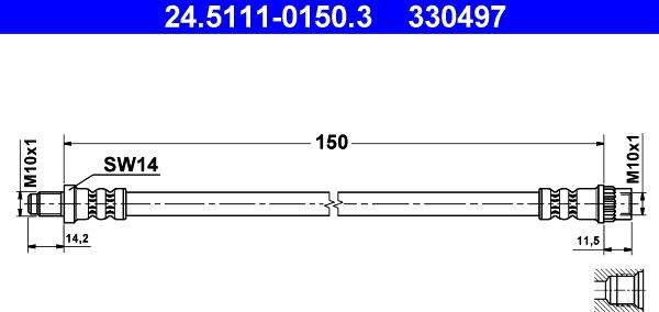 ATE 24.5111-0150.3 - Тормозной шланг autosila-amz.com