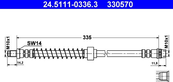 ATE 24.5111-0336.3 - Тормозной шланг autosila-amz.com