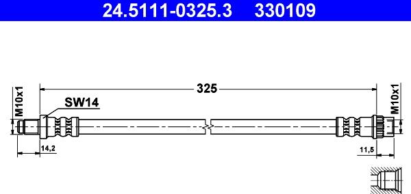 ATE 24.5111-0325.3 - Тормозной шланг autosila-amz.com