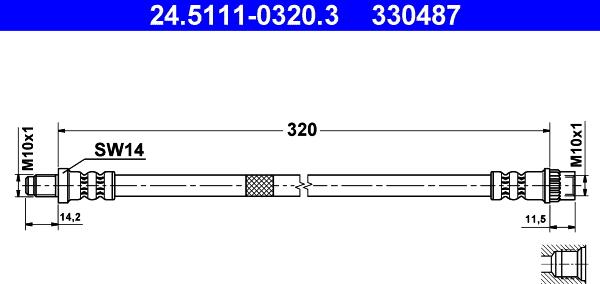 ATE 24.5111-0320.3 - Тормозной шланг autosila-amz.com