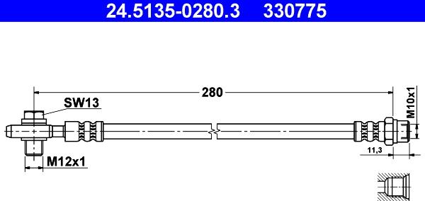 ATE 24.5135-0280.3 - Тормозной шланг autosila-amz.com