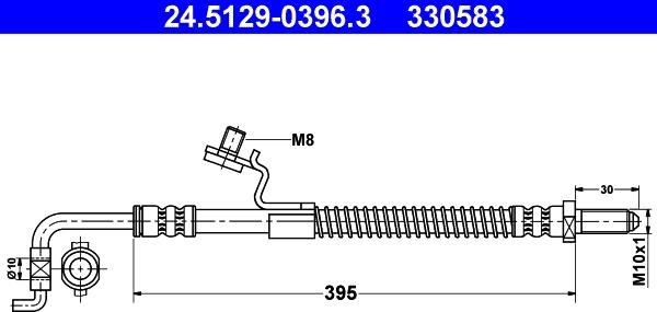 ATE 24.5129-0396.3 - Тормозной шланг autosila-amz.com