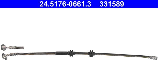 ATE 24.5176-0661.3 - Przewod hamulcowy (dl. 660mm,sr. 10mm, M10x1/M10x1) pasuje do: OPEL CASCADA 1.4/1.6/2.0D 03.13-04.19 autosila-amz.com