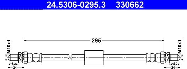 ATE 24.5306-0295.3 - Тормозной шланг autosila-amz.com