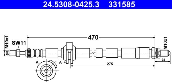 ATE 24.5308-0425.3 - Тормозной шланг autosila-amz.com