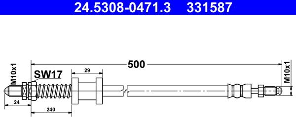 ATE 24.5308-0471.3 - Тормозной шланг autosila-amz.com