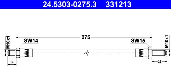 ATE 24.5303-0275.3 - Тормозной шланг autosila-amz.com