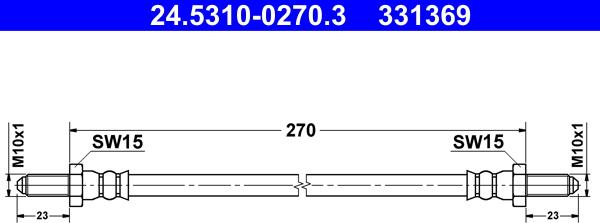 ATE 24.5310-0270.3 - Тормозной шланг autosila-amz.com