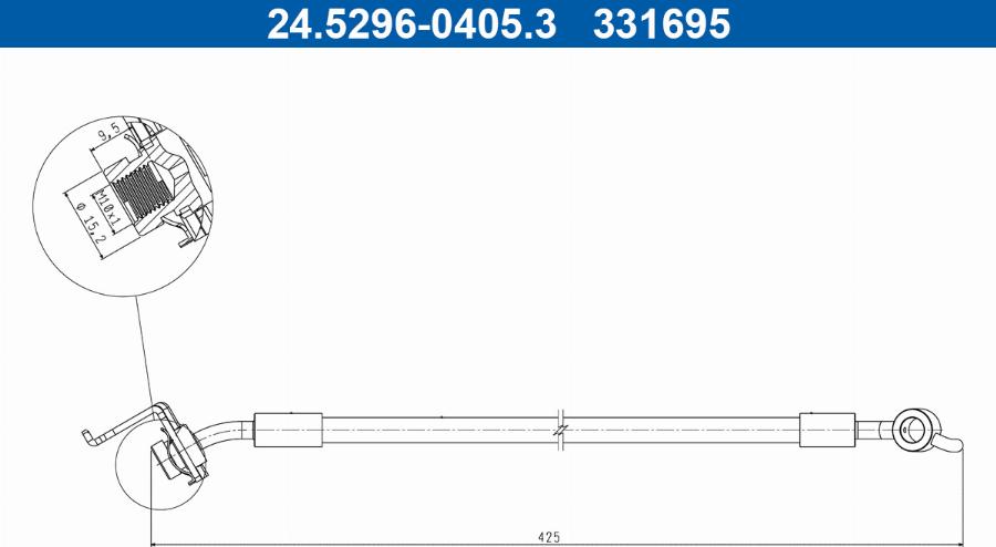 ATE 24.5296-0405.3 - Тормозной шланг autosila-amz.com