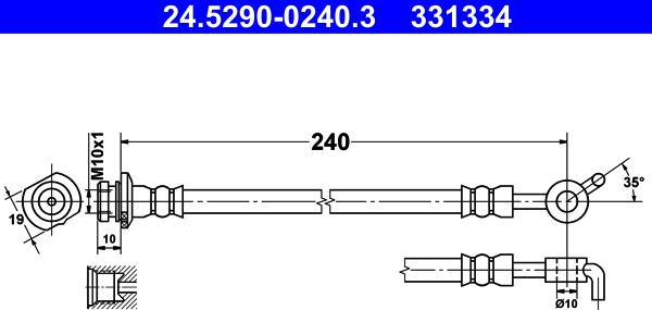 ATE 24.5290-0240.3 - Тормозной шланг autosila-amz.com