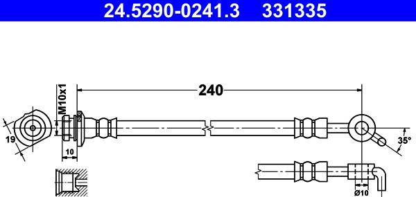 ATE 24.5290-0241.3 - Тормозной шланг autosila-amz.com