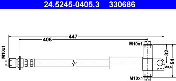 ATE 24.5245-0405.3 - Тормозной шланг autosila-amz.com