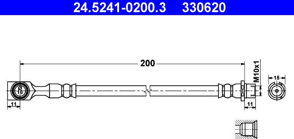 ATE 24.5241-0200.3 - Тормозной шланг autosila-amz.com