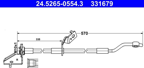 ATE 24.5265-0554.3 - Тормозной шланг autosila-amz.com