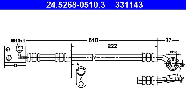 ATE 24.5268-0510.3 - Тормозной шланг autosila-amz.com