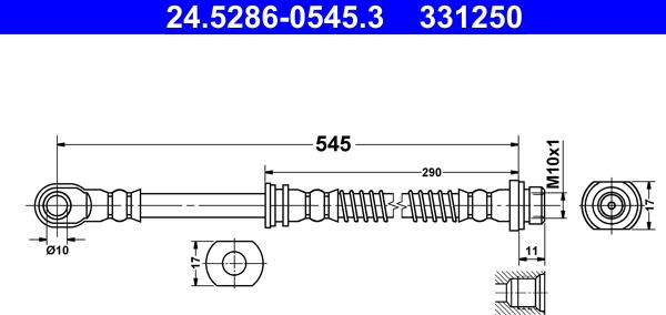 ATE 24.5286-0545.3 - Тормозной шланг autosila-amz.com