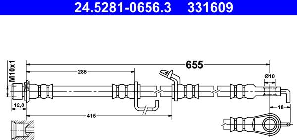 ATE 24.5281-0656.3 - Тормозной шланг autosila-amz.com