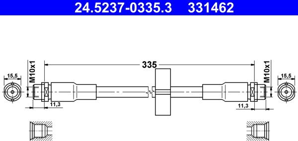 ATE 24.5237-0335.3 - Тормозной шланг autosila-amz.com