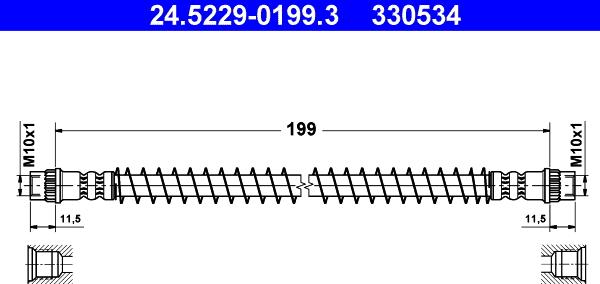 ATE 24.5229-0199.3 - Тормозной шланг autosila-amz.com