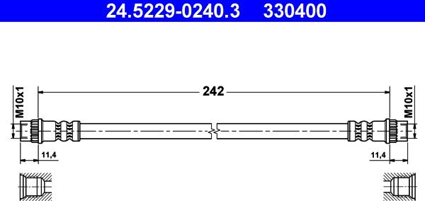 ATE 24.5229-0240.3 - Тормозной шланг autosila-amz.com