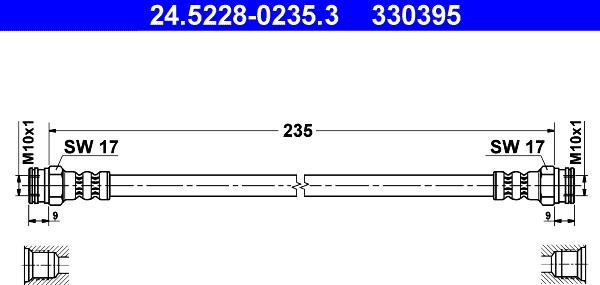 ATE 24.5228-0235.3 - Тормозной шланг autosila-amz.com