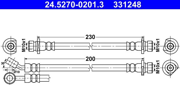 ATE 24.5270-0201.3 - Тормозной шланг autosila-amz.com