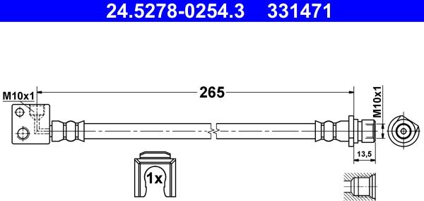 ATE 24.5278-0254.3 - Тормозной шланг autosila-amz.com